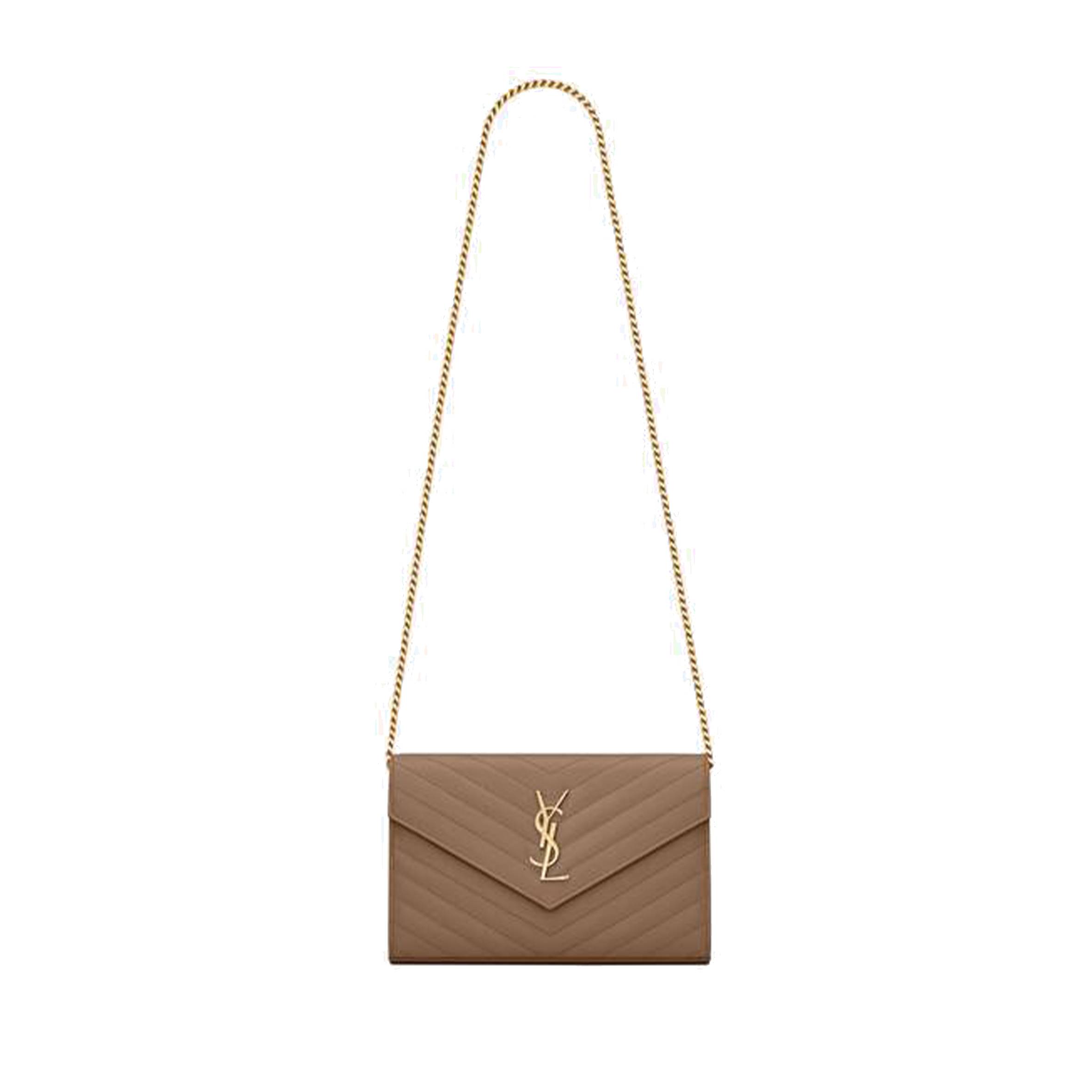 Y*L cassandre matelassÉ chain wallet in grain de poudre embossed leather 377828bow012346 (22.5*14*4cm)
