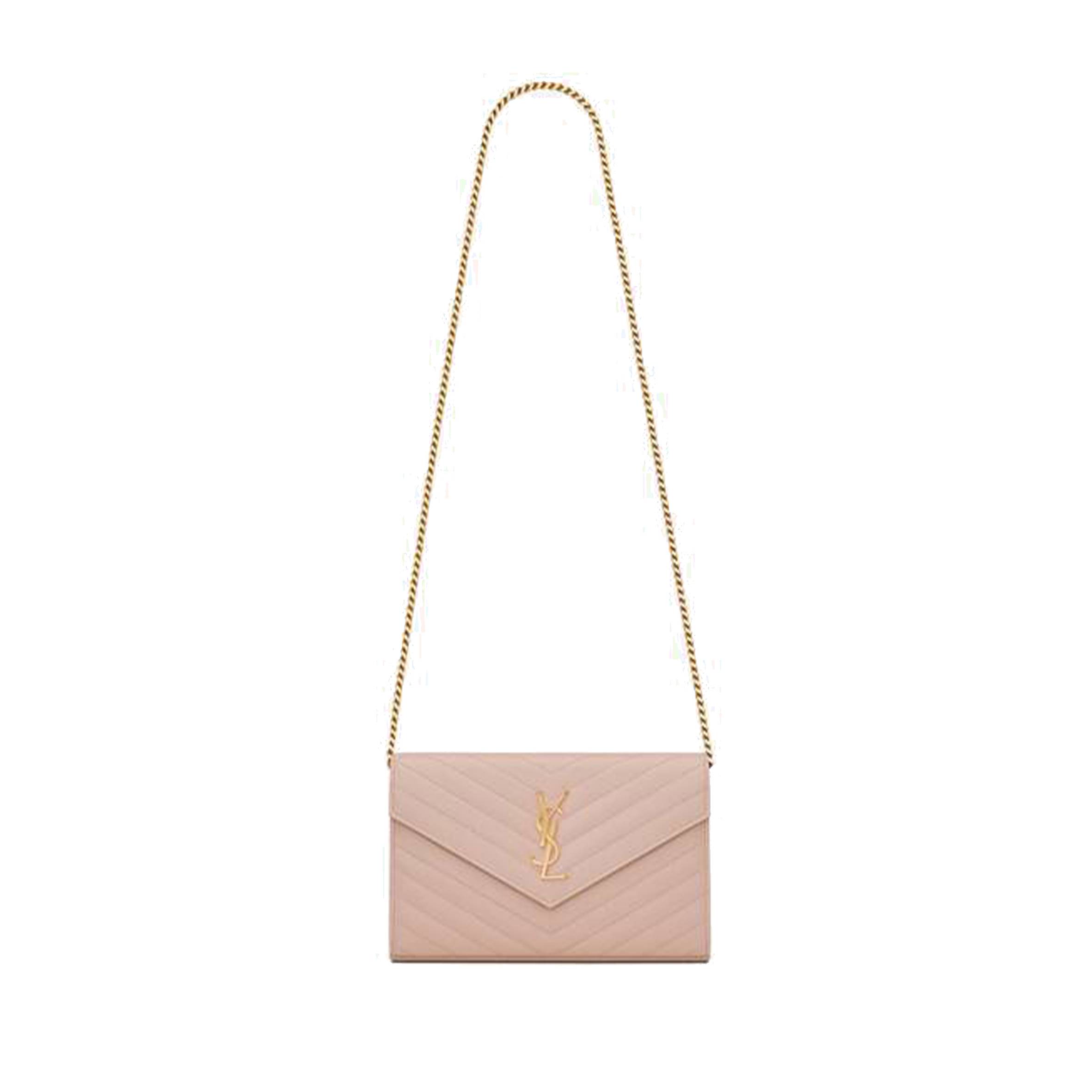 Y*L cassandre matelassÉ chain wallet in grain de poudre embossed leather 377828bow016920 (22.5*14*4cm)