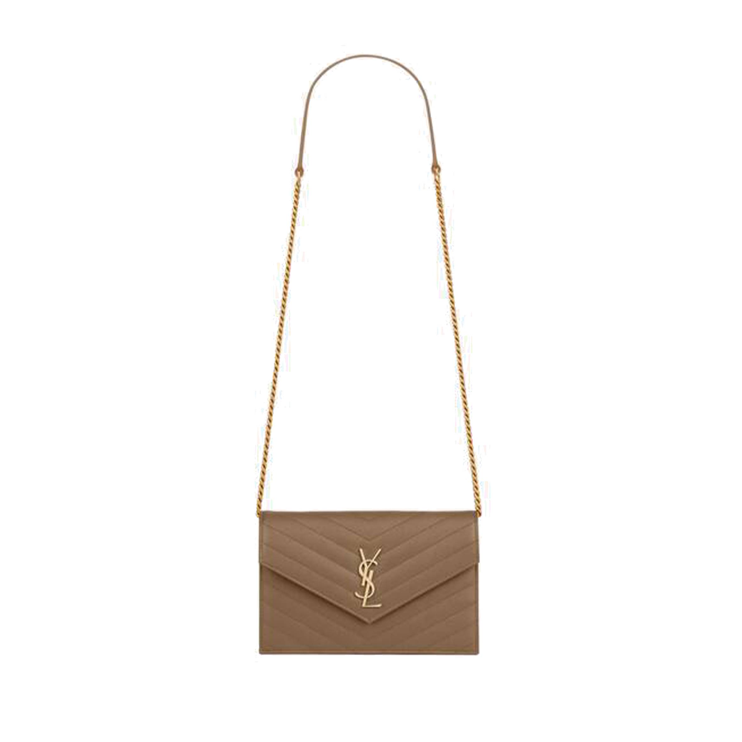 Y*L cassandre matelassÉ envelope chain wallet in grain de poudre embossed leather 695108bow012346 (19*12.5*3.5cm)