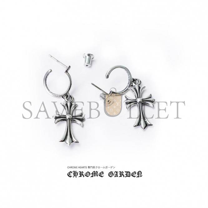Ch**me He**ts tiny cross hoop earring
