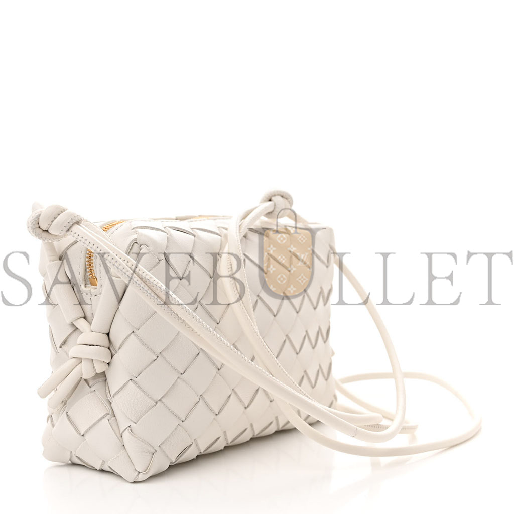 bo*te*ga Ve*ne*ta nappa intrecciato mini loop camera bag white (18*11*6cm)
