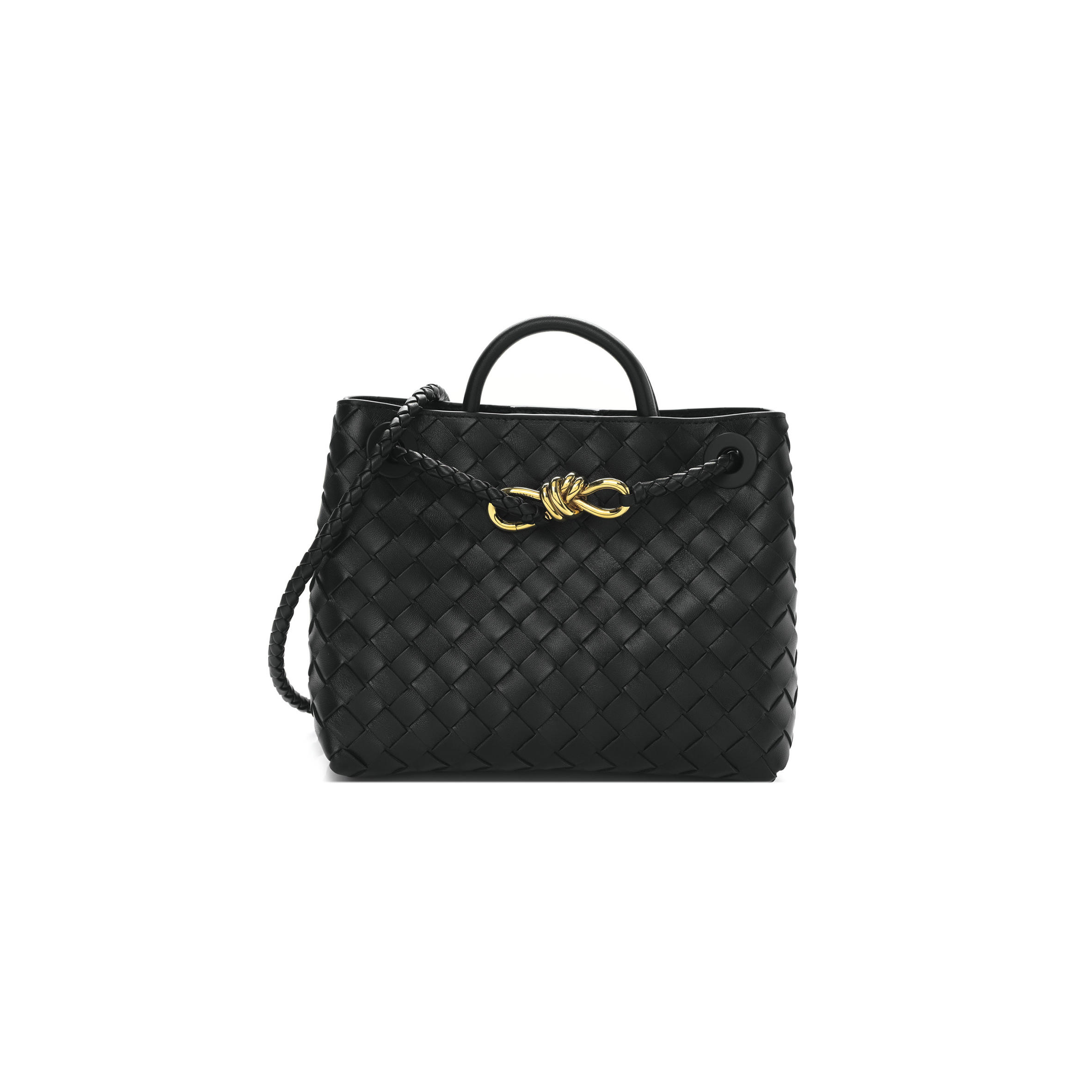 bo*te*ga Ve*ne*ta nappa intrecciato small andiamo shoulder bag black (25*20*10cm)