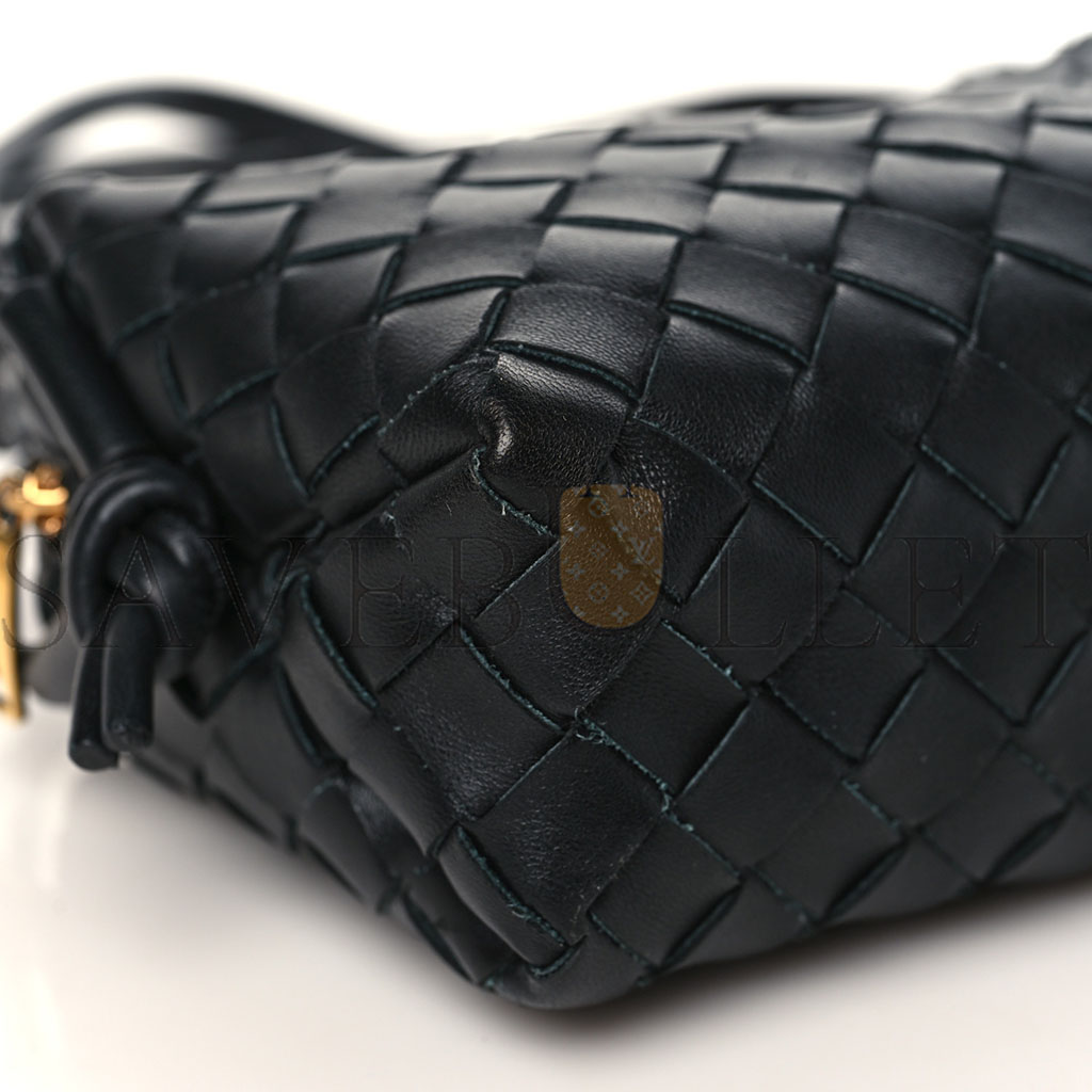 bo*te*ga Ve*ne*ta nappa intrecciato mini loop camera bag black (17*11*6cm)