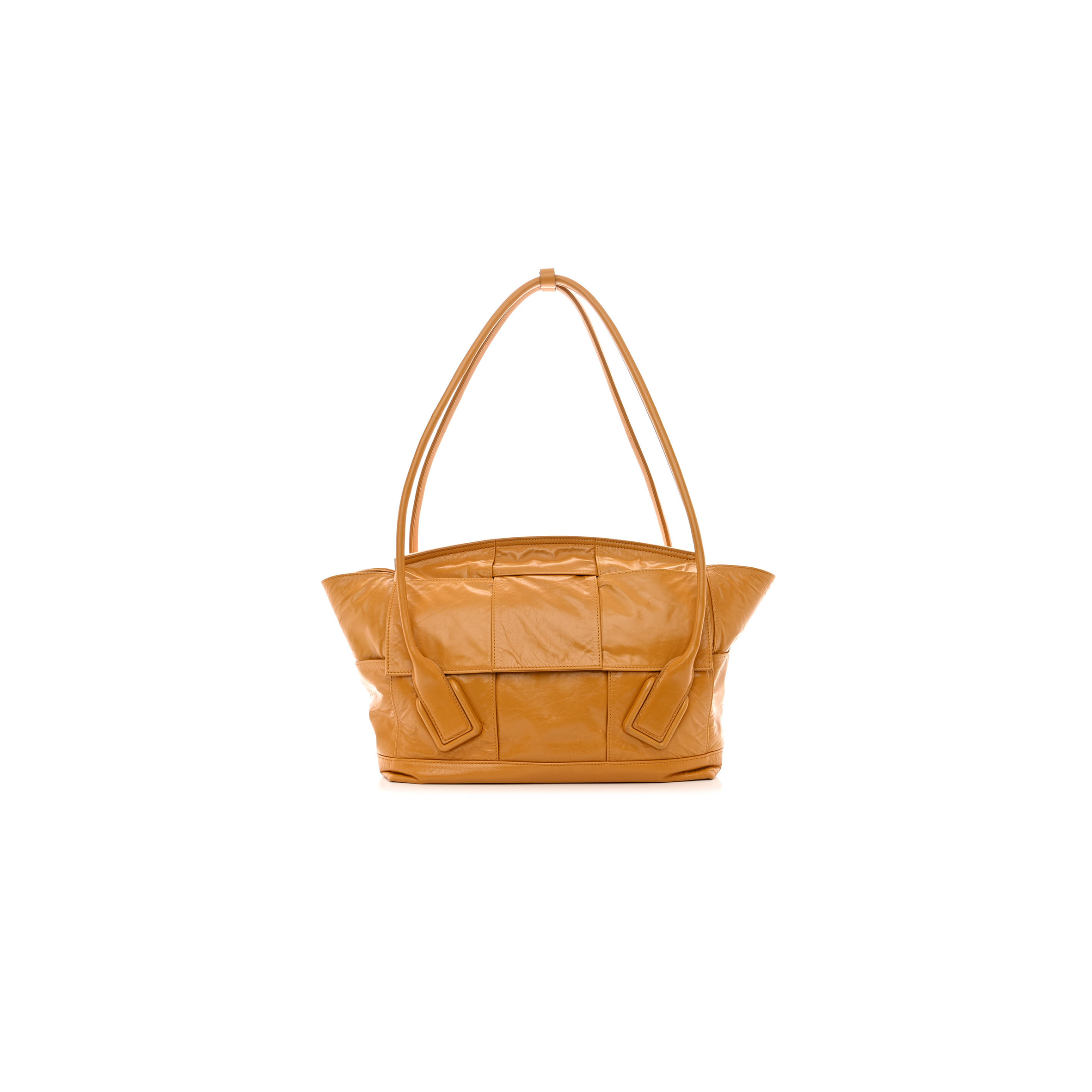 bo*te*ga Ve*ne*ta paper calfskin maxi intrecciato medium arco slouch yellow (32*27*11cm)