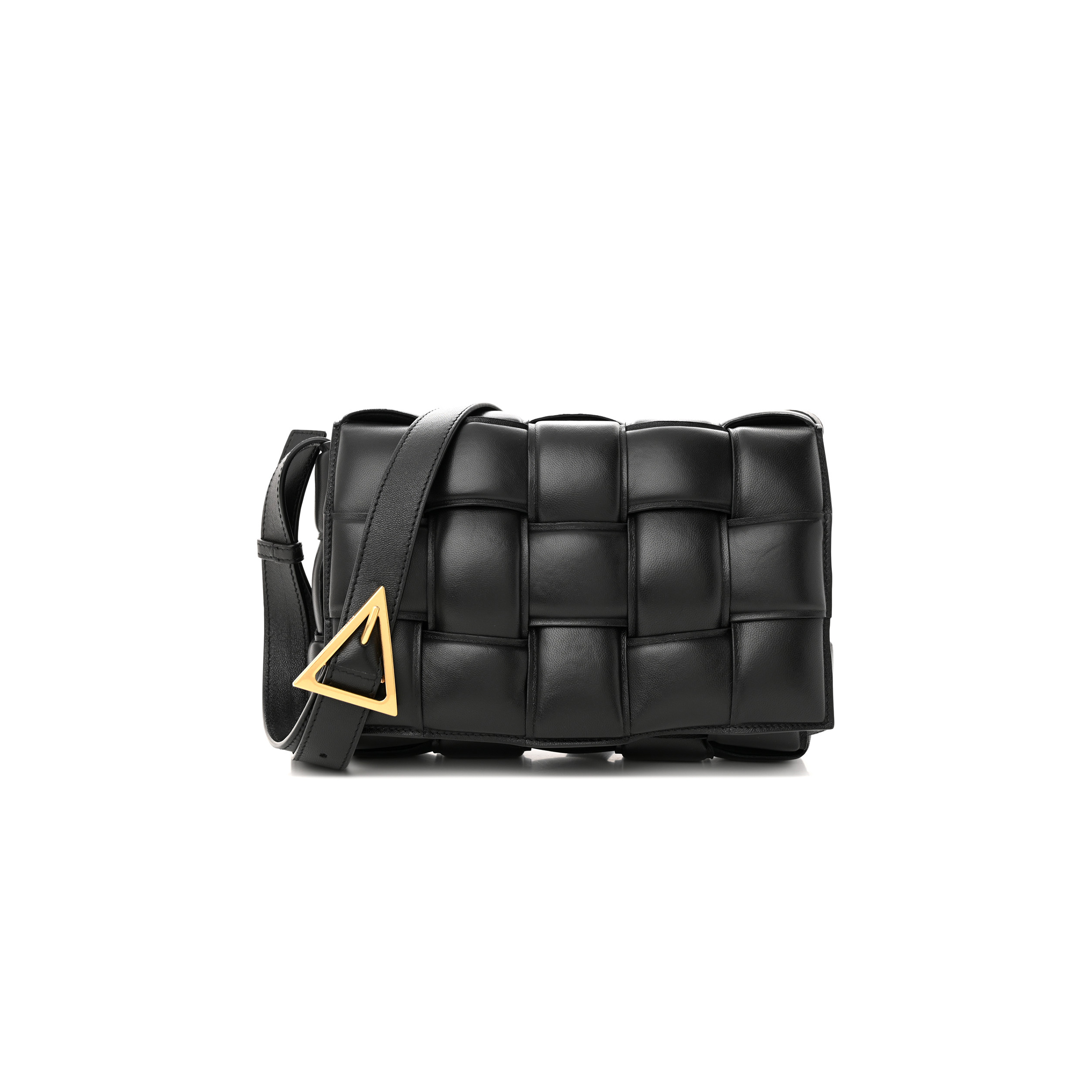 bo*te*ga Ve*ne*ta nappa maxi intrecciato padded cassette crossbody bag black (26*18*8cm)