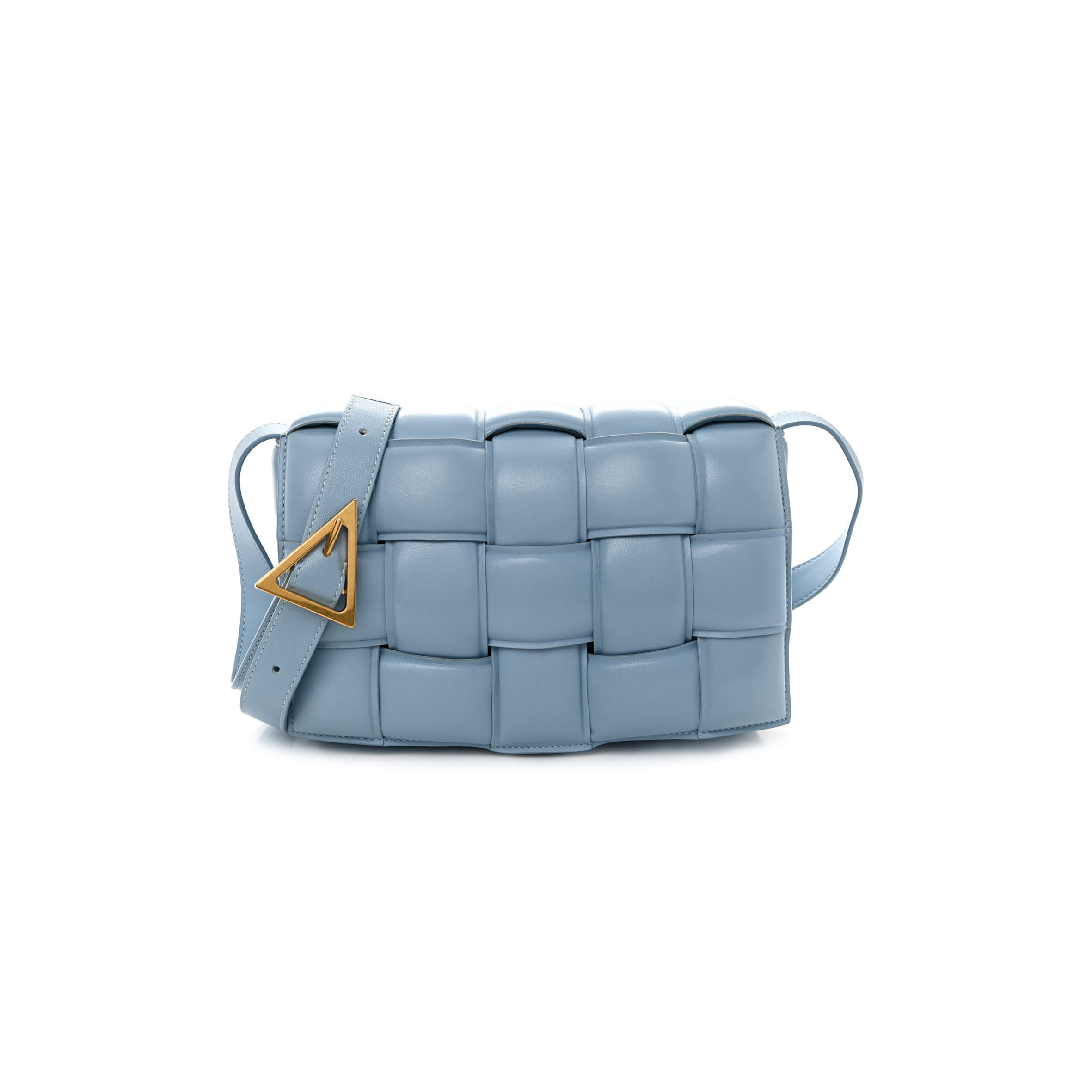 bo*te*ga Ve*ne*ta nappa maxi intreccio padded cassette crossbody bag ice (26*18*8cm)