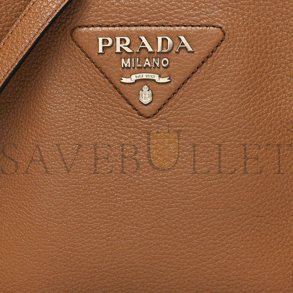 Pra*a vitello daino soft mini shoulder bag caramel (20*19*13cm)