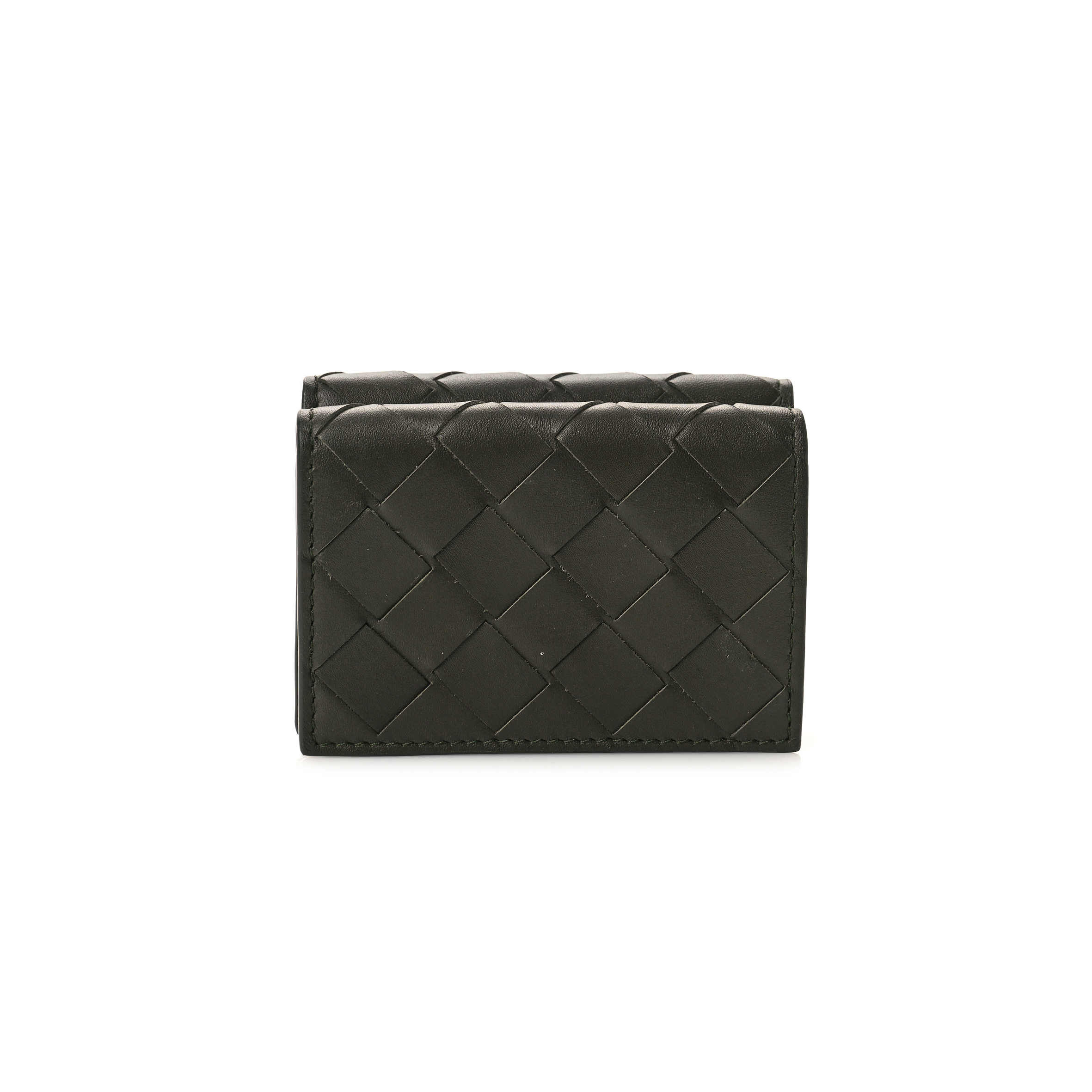 bo*te*ga Ve*ne*ta nappa maxi intrecciato tri fold wallet inkwell (10*7*3cm)