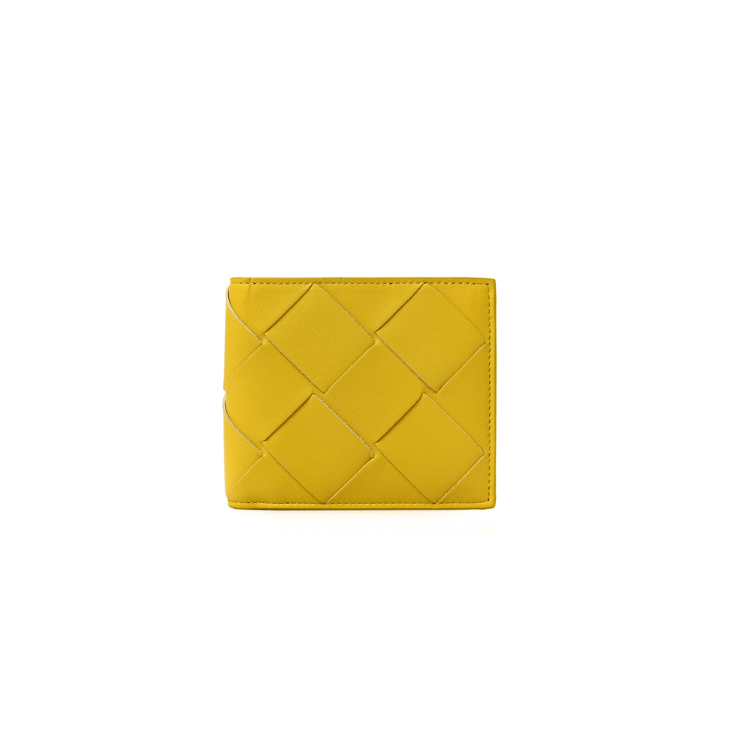 bo*te*ga Ve*ne*ta nappa maxi intrecciato bi fold wallet buttercup (11*10*2cm)