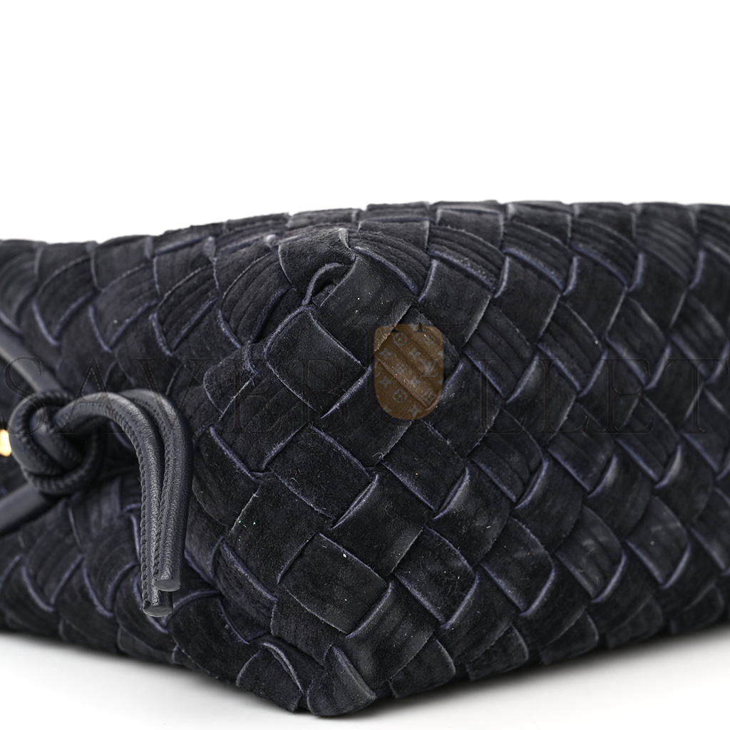 bo*te*ga Ve*ne*ta suede intrecciato small loop camera bag space (21*17*10cm)