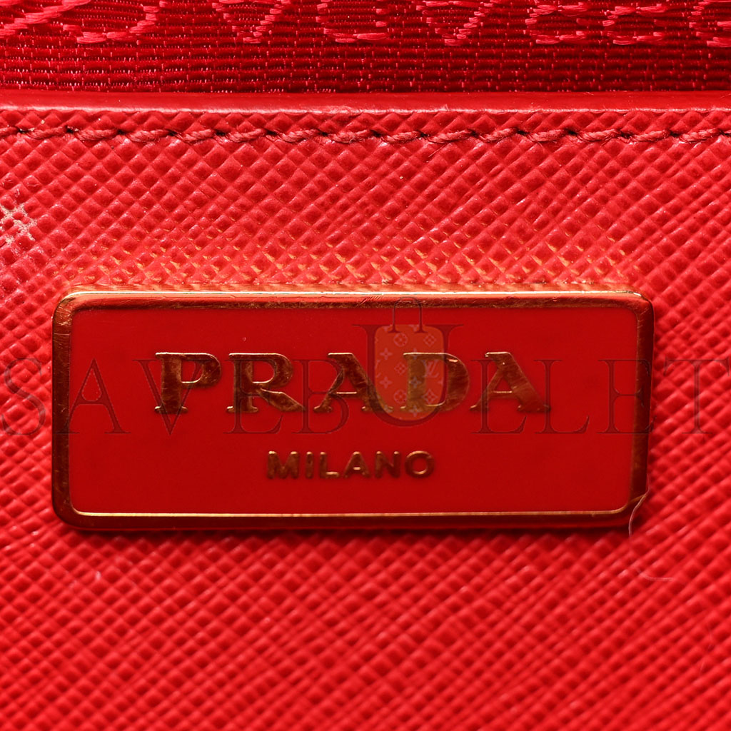 Pra*a saffiano lux parabole tote fuoco (34*26*15cm)