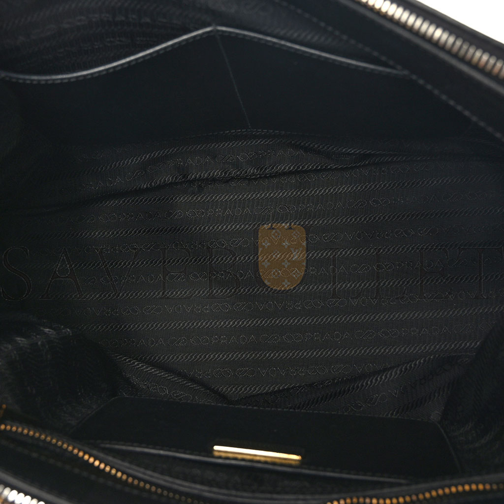 Pra*a saffiano medium galleria double zip tote black (34*24*15cm)