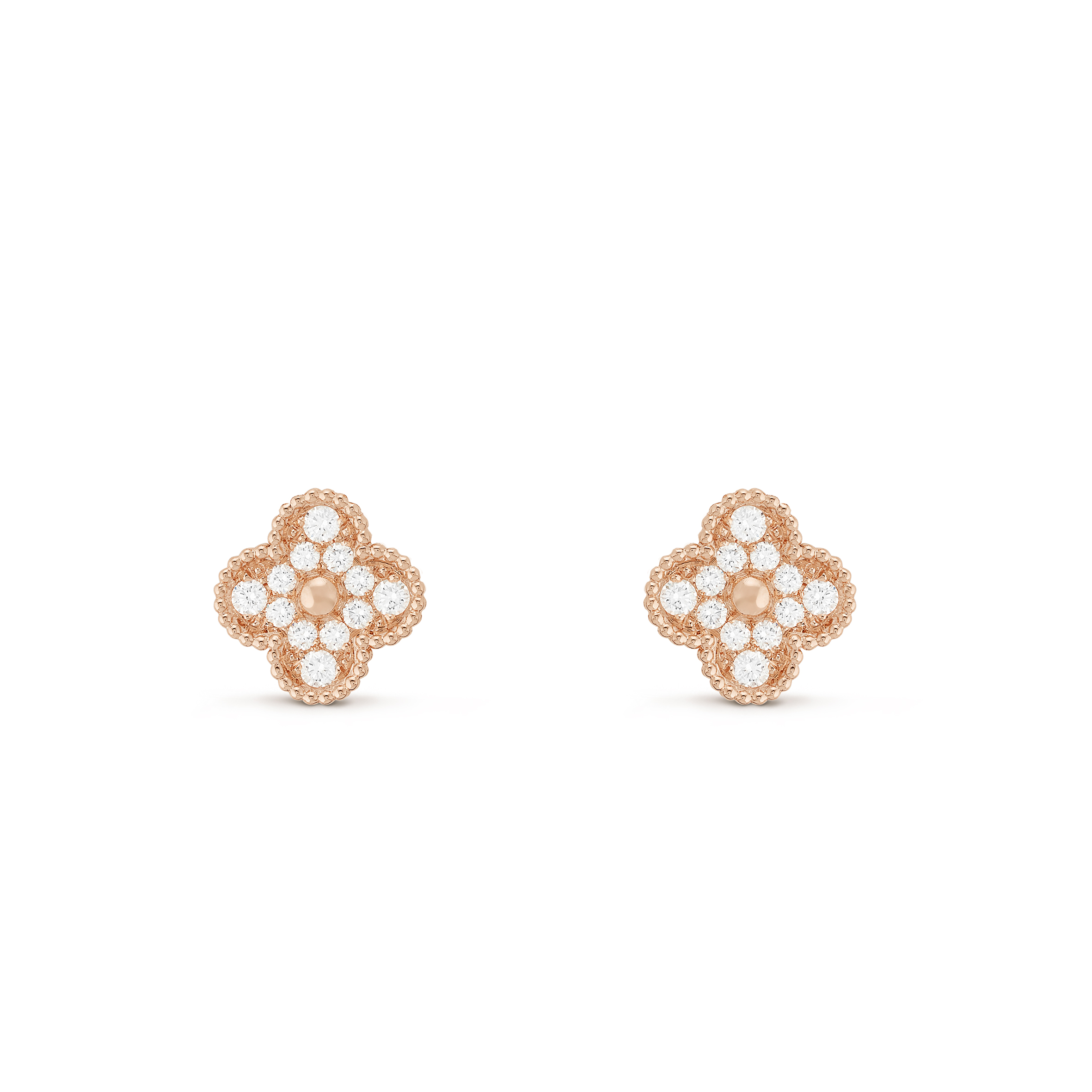 V*N CL*F arpels vintage alhambra earrings - rose gold, diamond  vcarp2r500