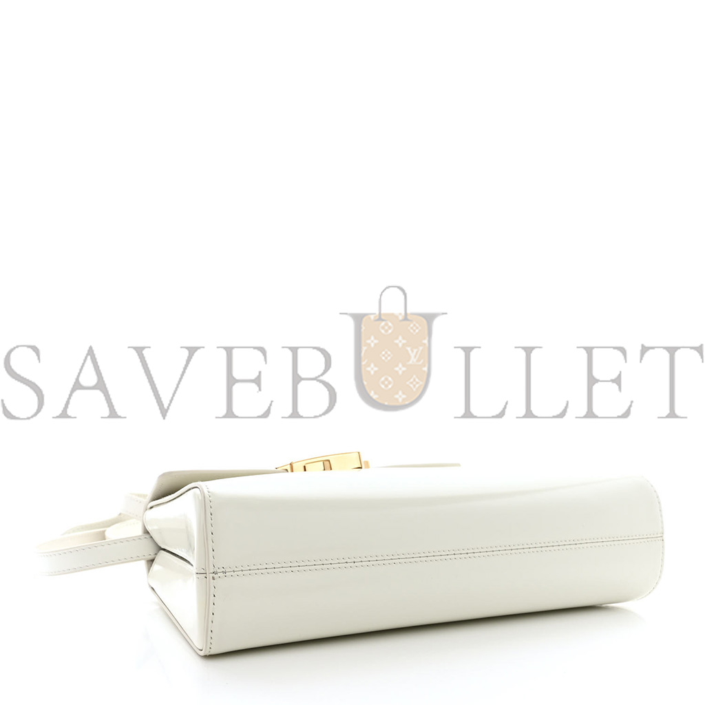 Pra*a spazzolato flap shoulder bag white (29*14*6cm)