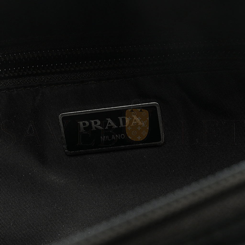 Pra*a tessuto nylon montagna belt bag black (33*13*6cm)