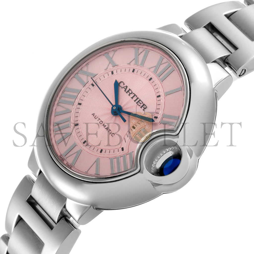 Ca*t*er ballon bleu midsize steel pink dial ladies watch w6920041