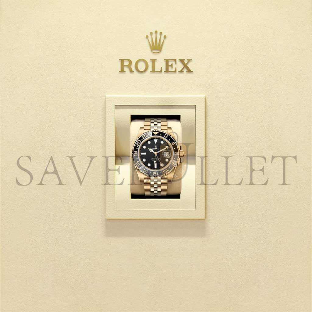 R*l*x gmt-master ii oyster, 40 mm, yellow gold watch 126718grnr