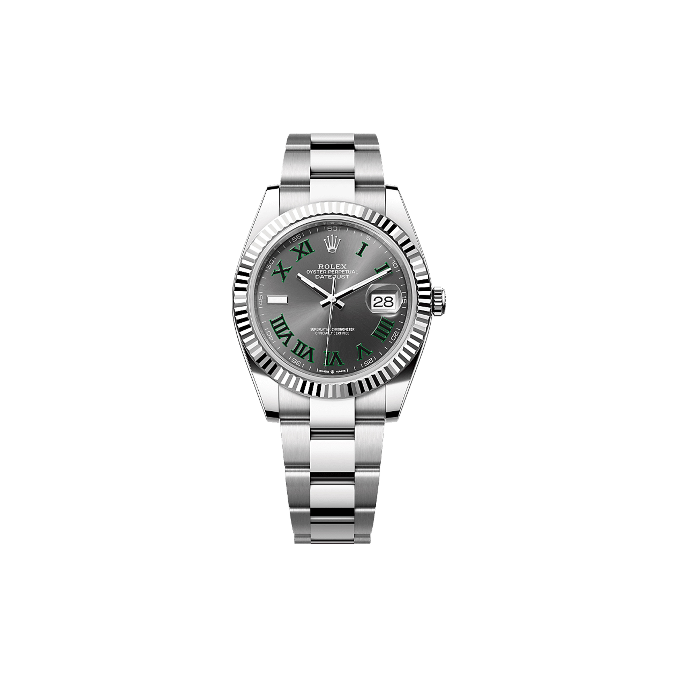 R*l*x datejust 41 oyster, 41 mm, oystersteel and white gold watch 126334-0021