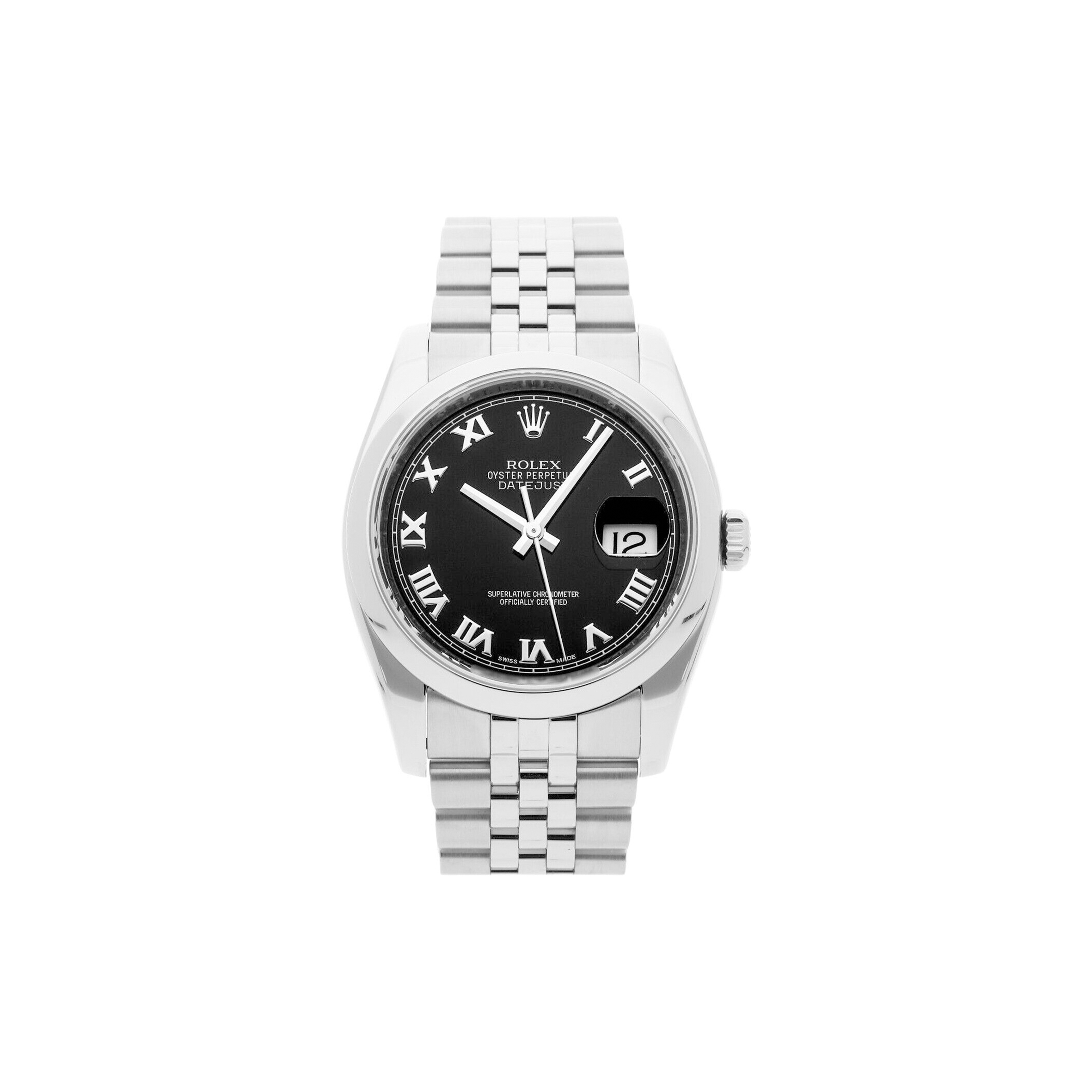 R*l*x datejust black dial stainless steel jubilee bracelet automatic watch 116200