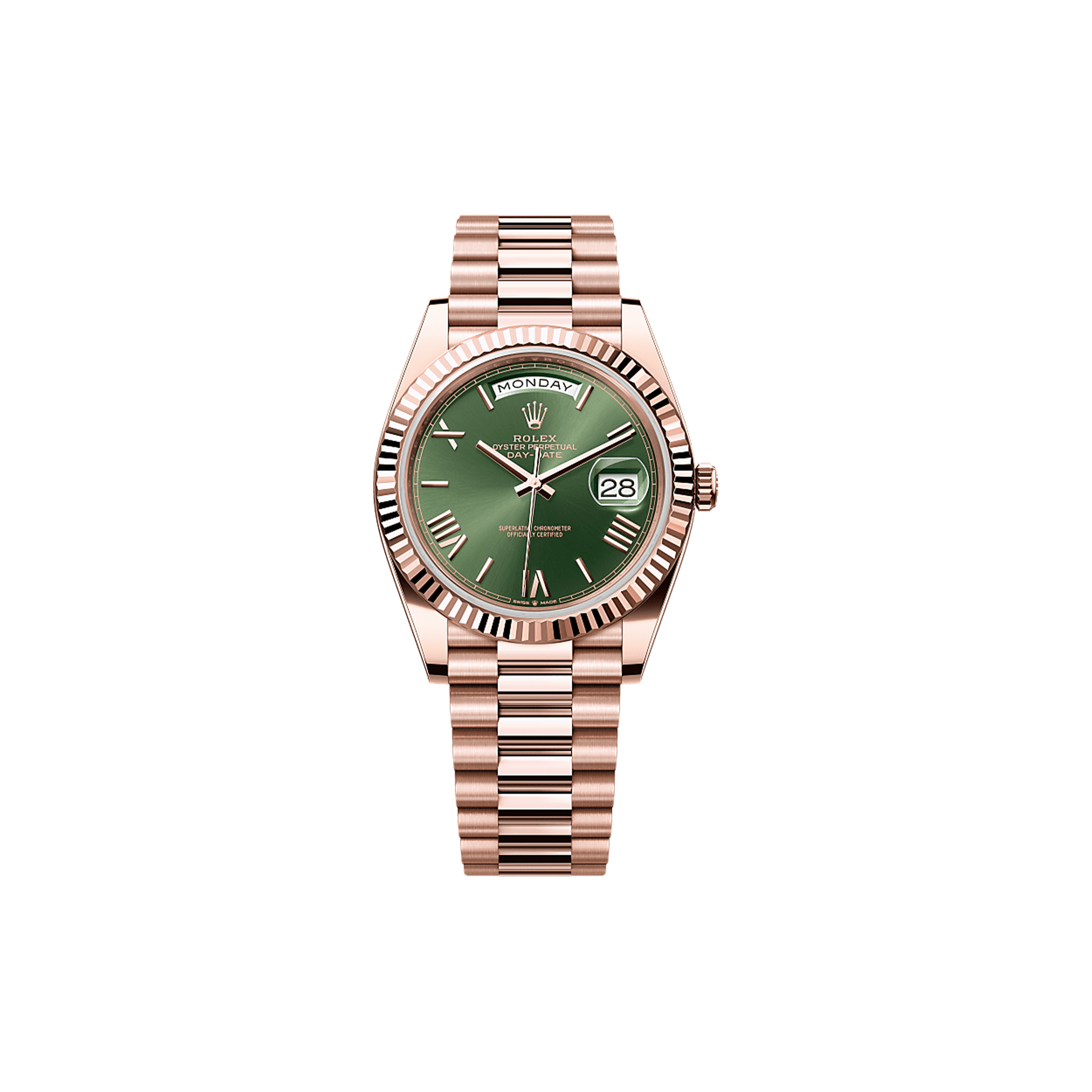 R*l*x day-date 40 oyster, 40 mm, everose gold watch 228235-0025