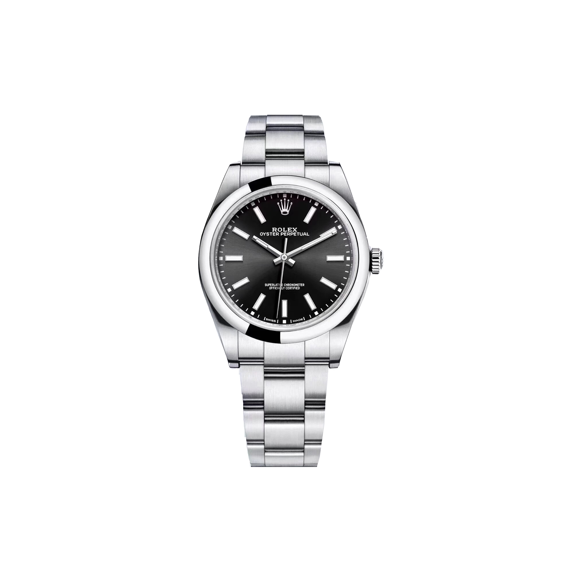 r*l*x oyster perpetual series black F**e mechanical 39mm watch 114300-0005