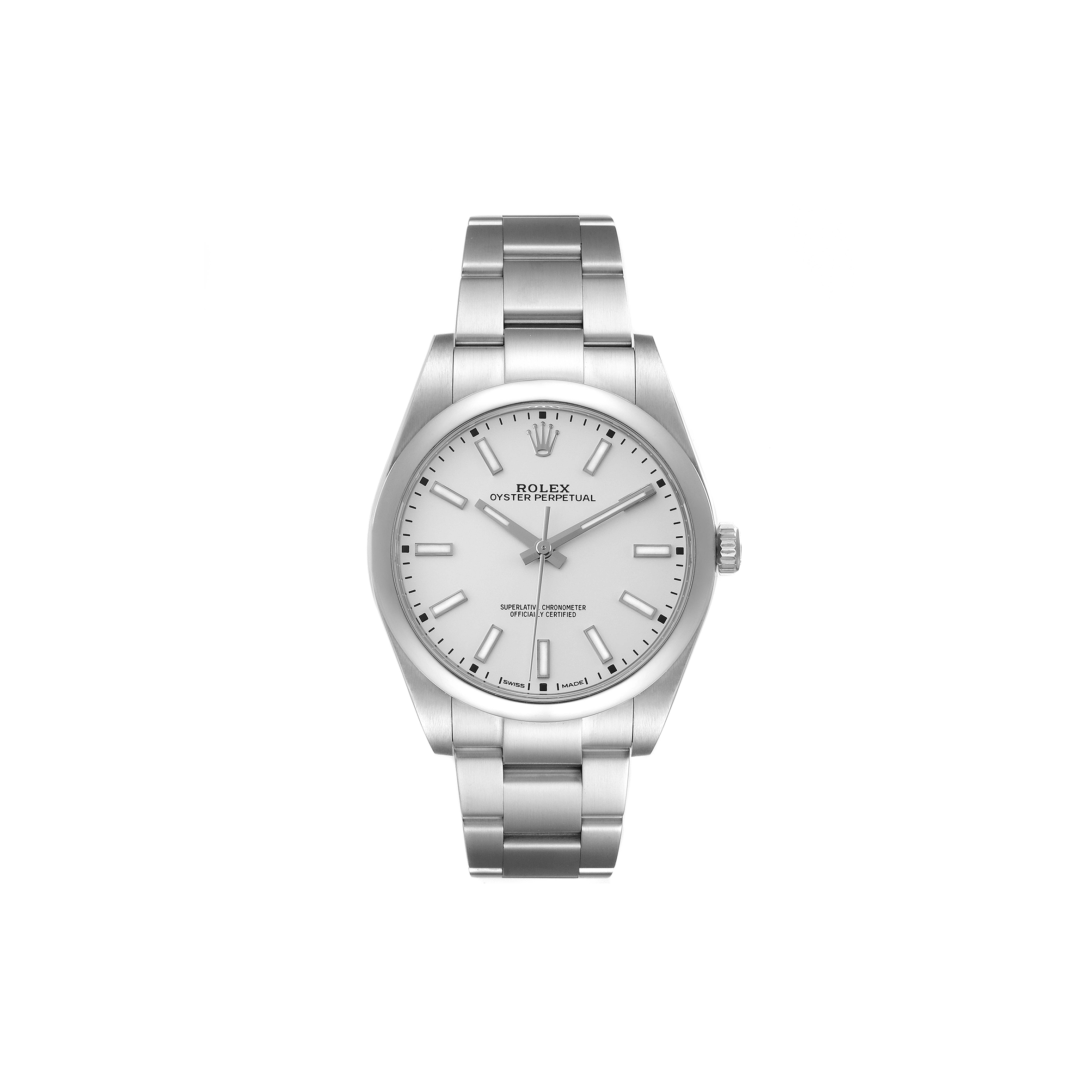 R*l*x oyster perpetual silver dial steel 39mm watch 114300