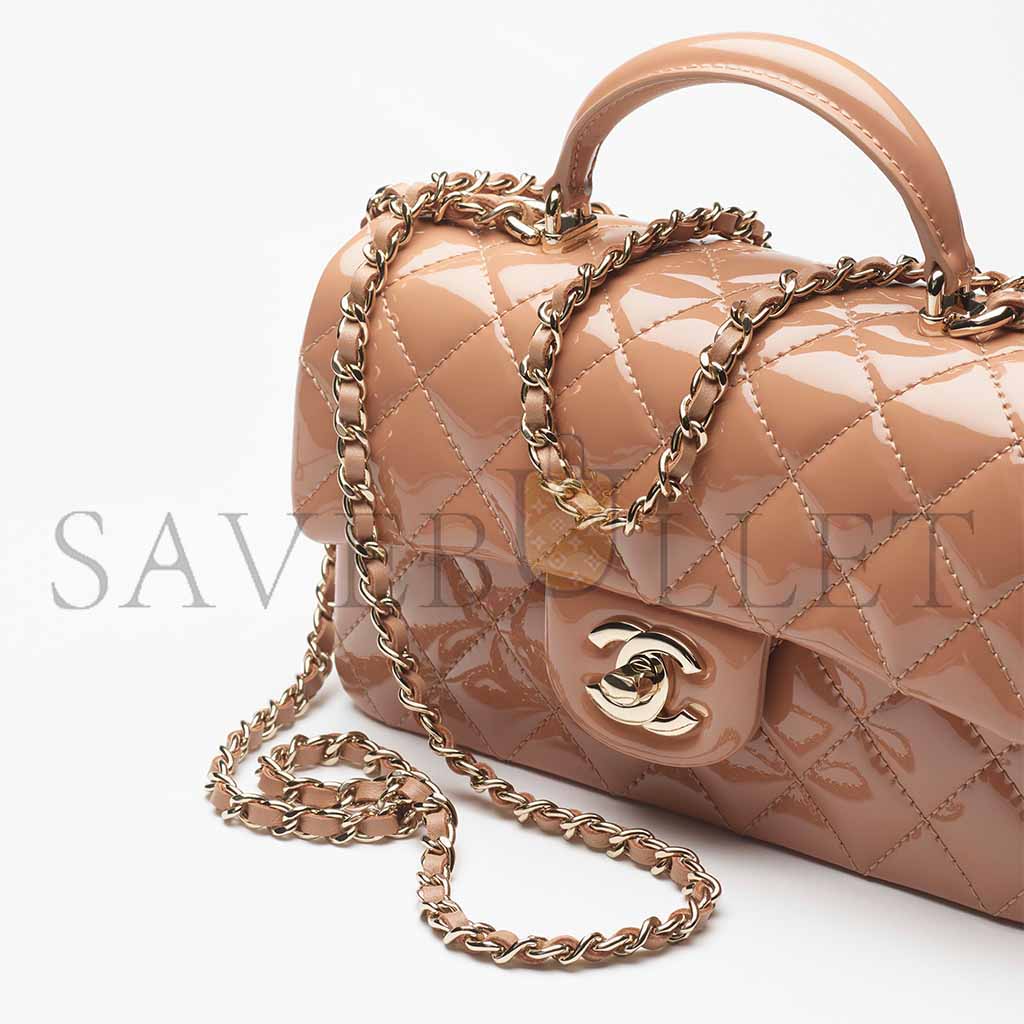 Ch*el mini classic handbag with top handle as2431 (20*12*6cm)
