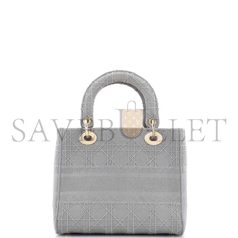 D*or lady d-lite bag cannage embroidered canvas medium (24*20*11cm)