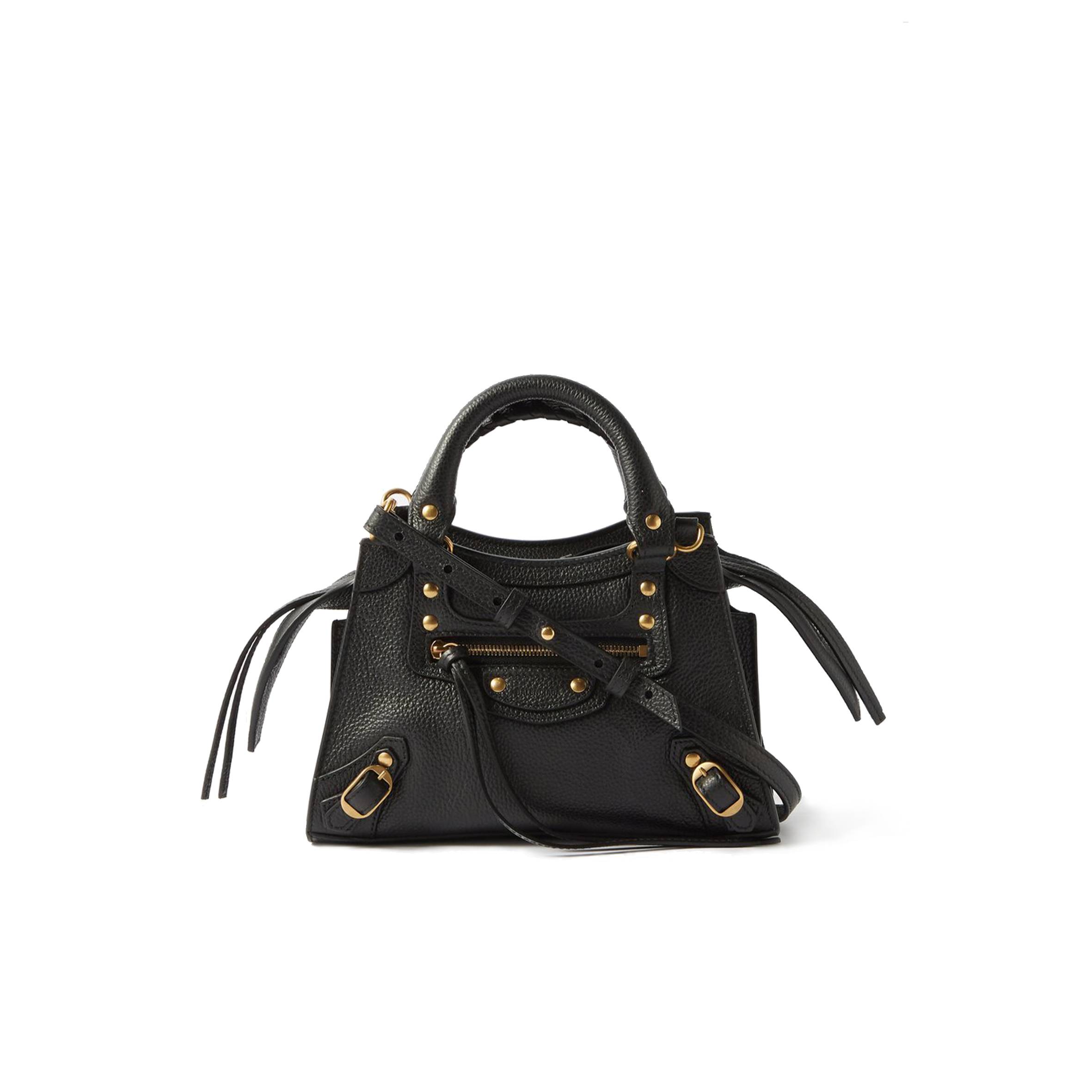 Ba*len*cia*ga black neo classic mini studded leather bag matchesfashion us (38.1*28*14cm)