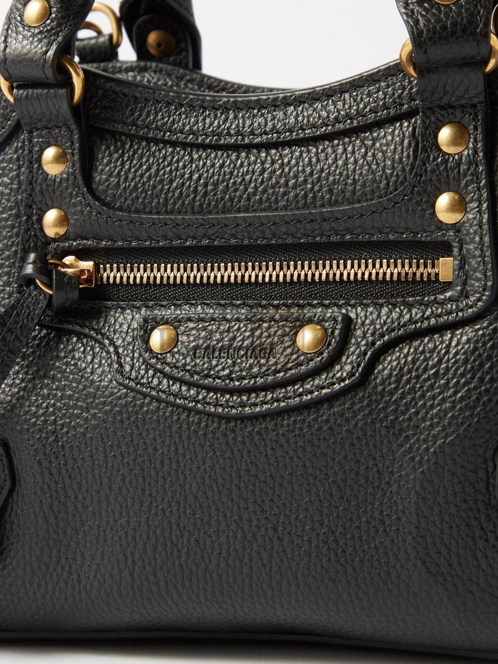 Ba*len*cia*ga black neo classic mini studded leather bag matchesfashion us (38.1*28*14cm)