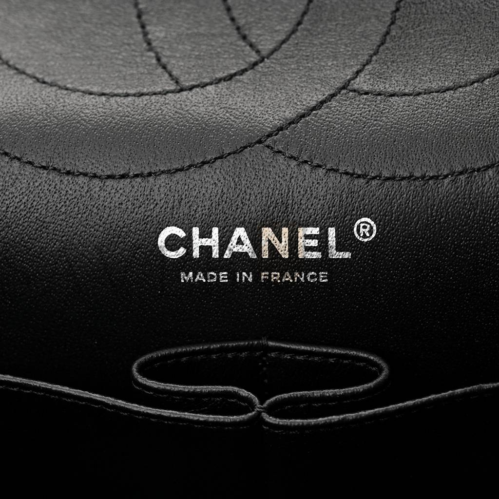 Ch*el patent quilted 2.55 reissue 227 flap prune silver hardware (30*19*10cm)