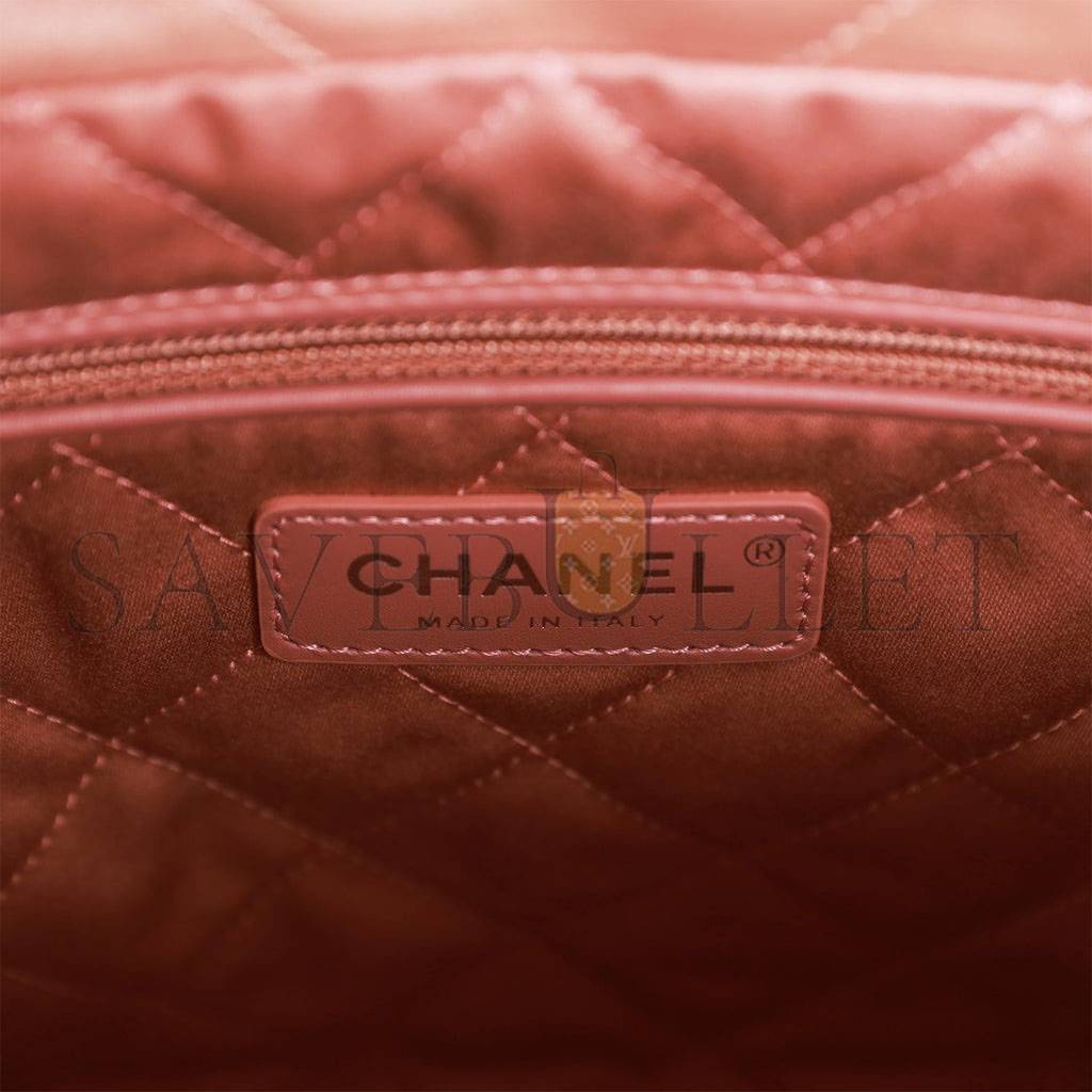 Ch*el small 22 bag copper calfskin rose gold hardware (37*35*7cm)