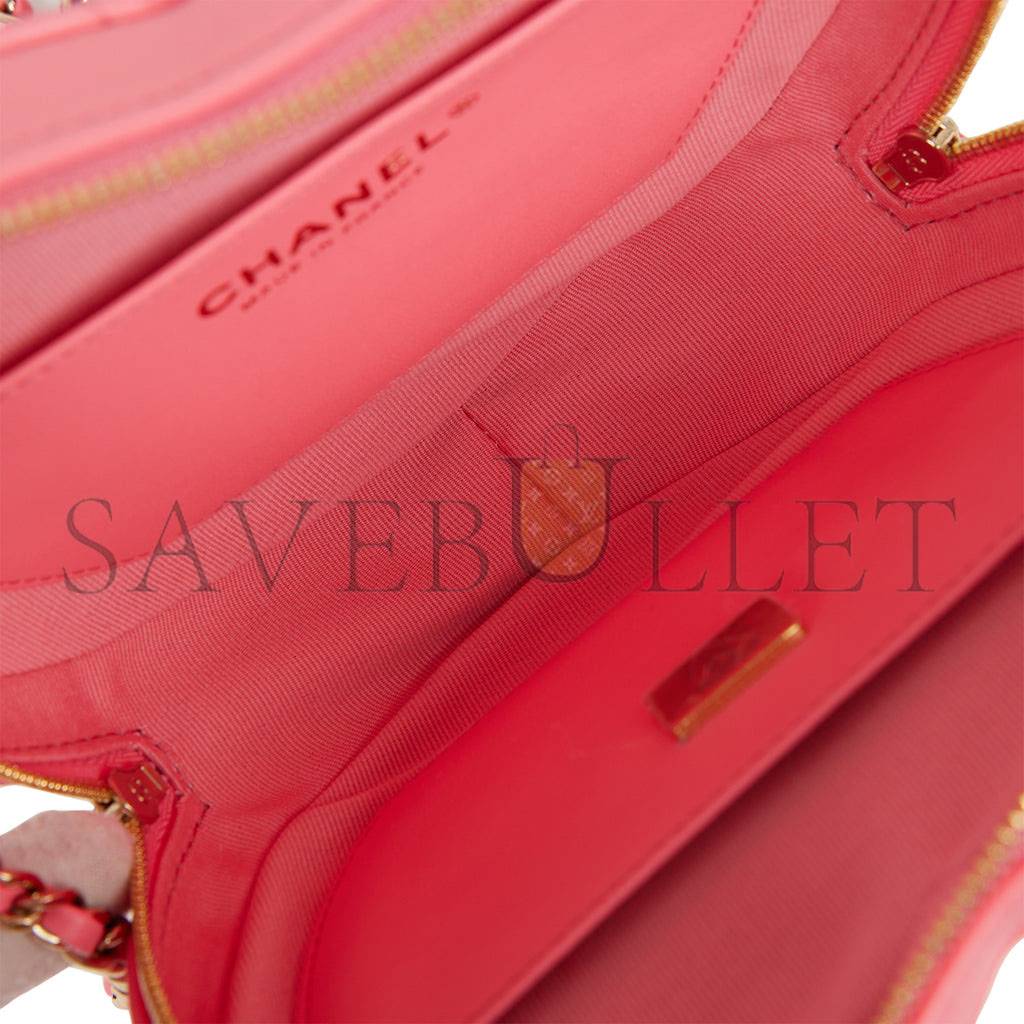 Ch*el cc in love large heart bag pink lambskin light gold hardware (20*18*6cm)