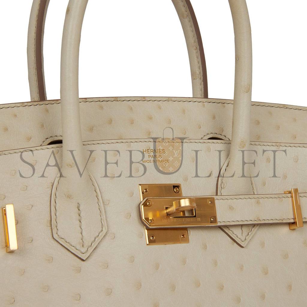 H**mes birkin 30 beton ostrich gold hardware (30cm)