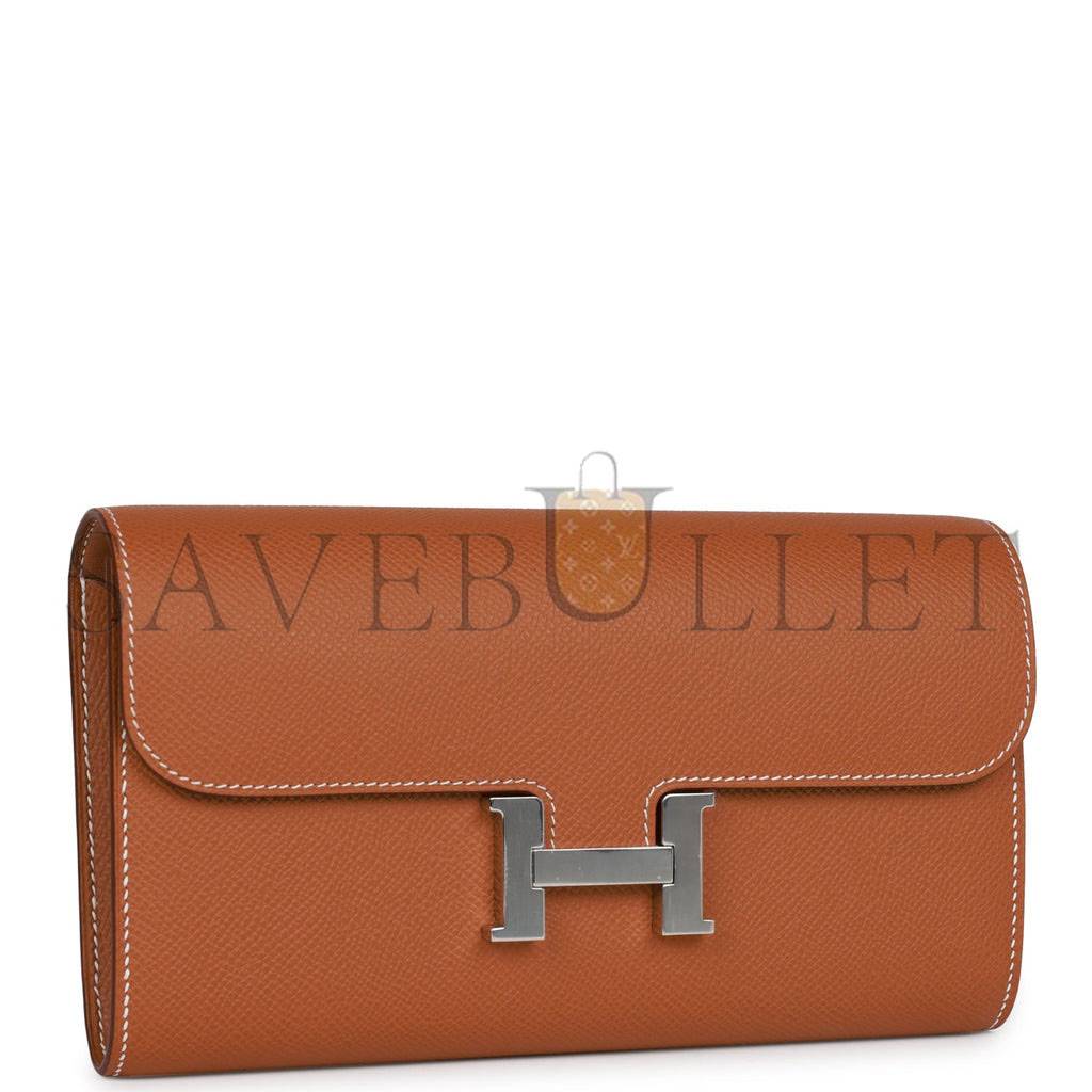 H**mes constance wallet to go gold epsom palladium hardware (22*11cm)