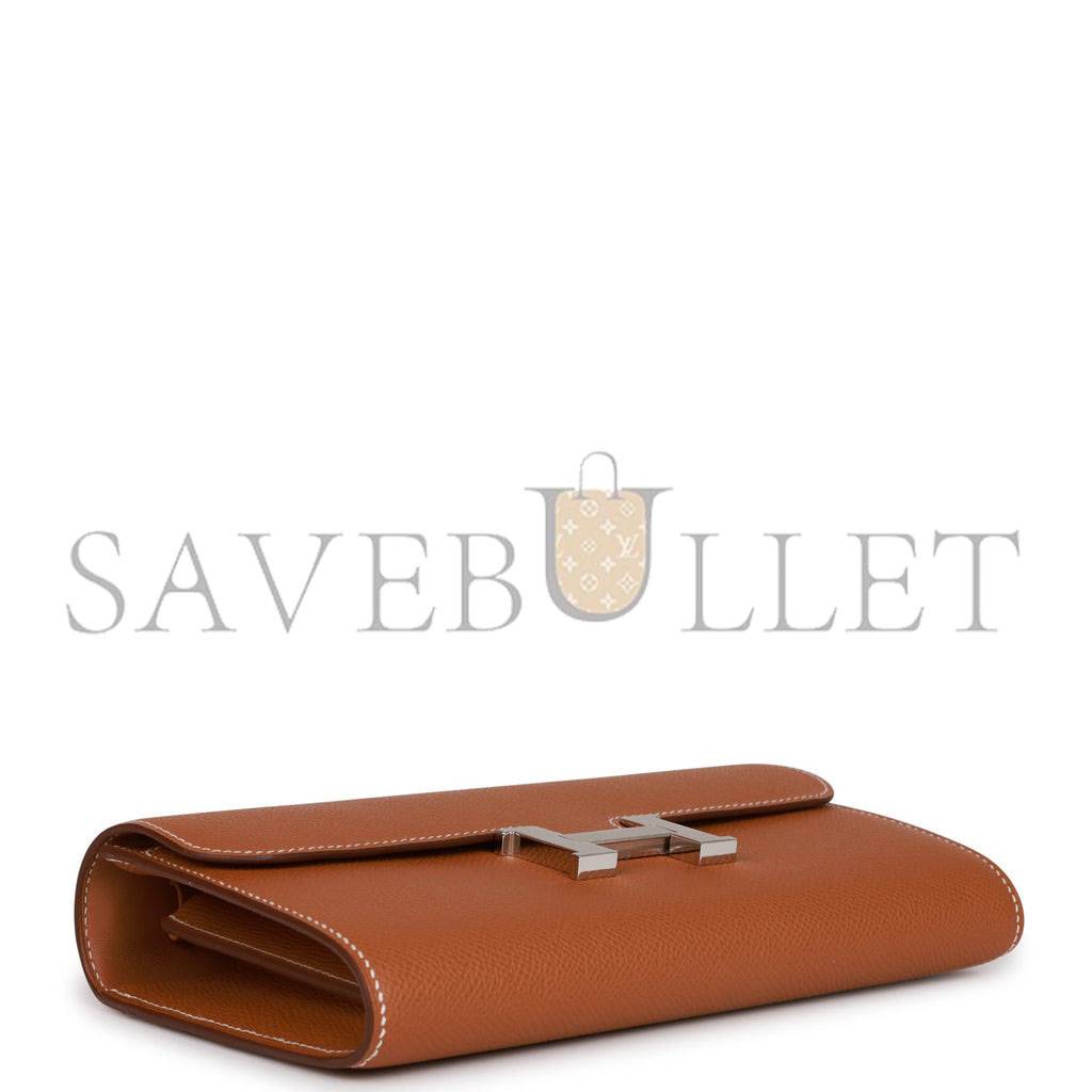 H**mes constance wallet to go gold epsom palladium hardware (22*11cm)