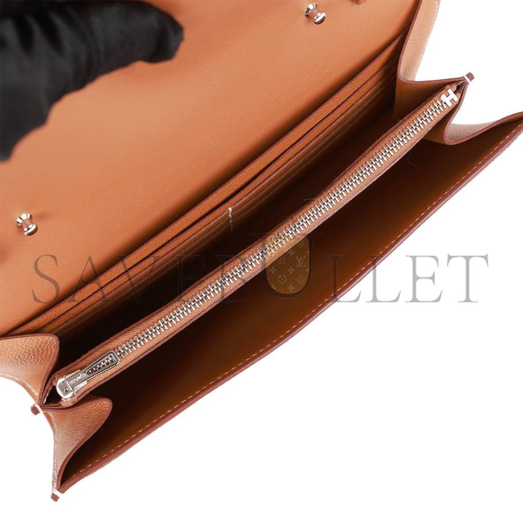H**mes constance wallet to go gold epsom palladium hardware (22*11cm)
