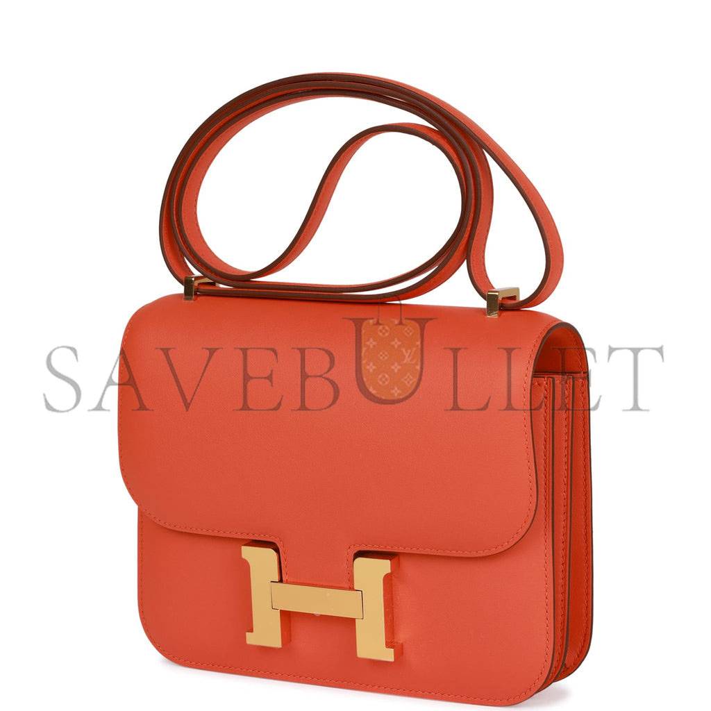 H**mes constance 18 orange swift gold hardware 39867983593566 (18cm)