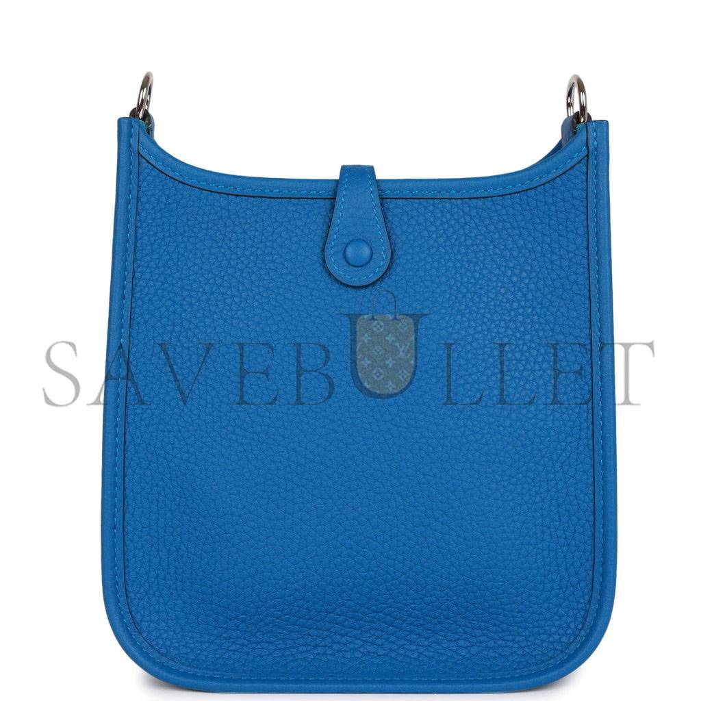 H**mes evelyne tpm bleu mykonos clemence palladium hardware (17cm)