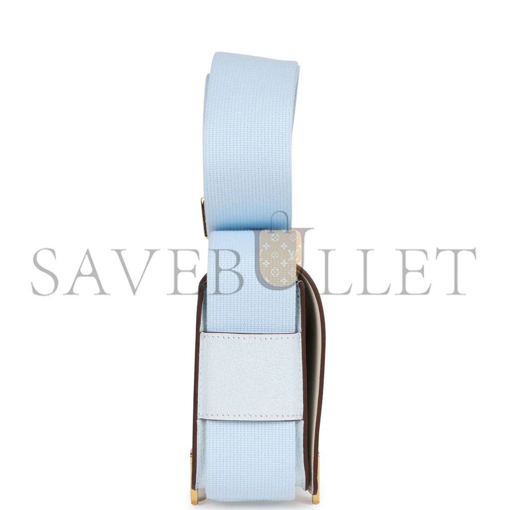 H**mes geta bleu brume verso chevre gold hardware (20.3*14*6.4cm)
