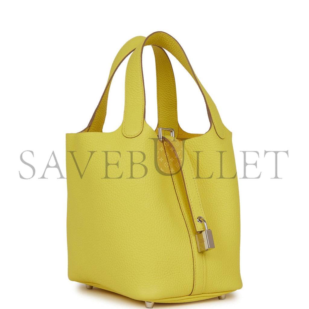H**mes picotin lock 18 lime clemence palladium hardware (18*13*18cm)