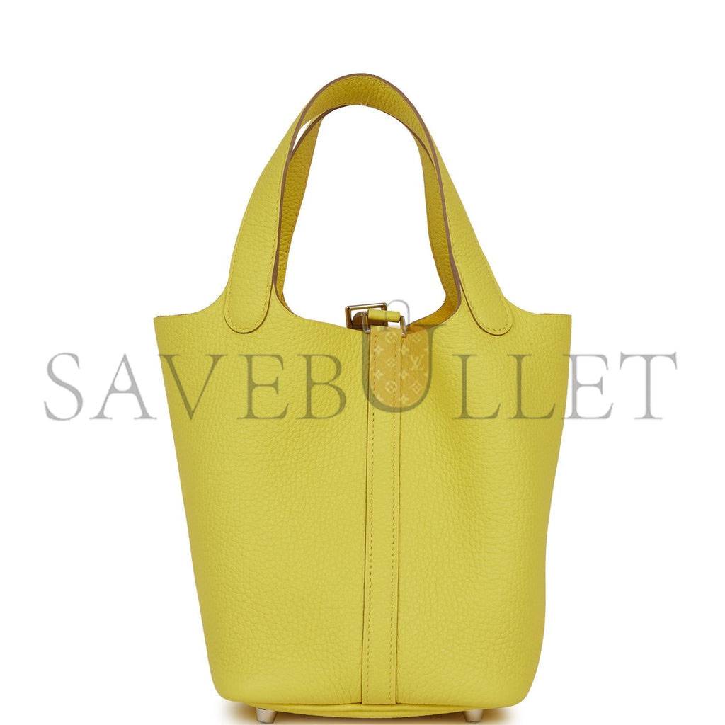 H**mes picotin lock 18 lime clemence palladium hardware (18*13*18cm)