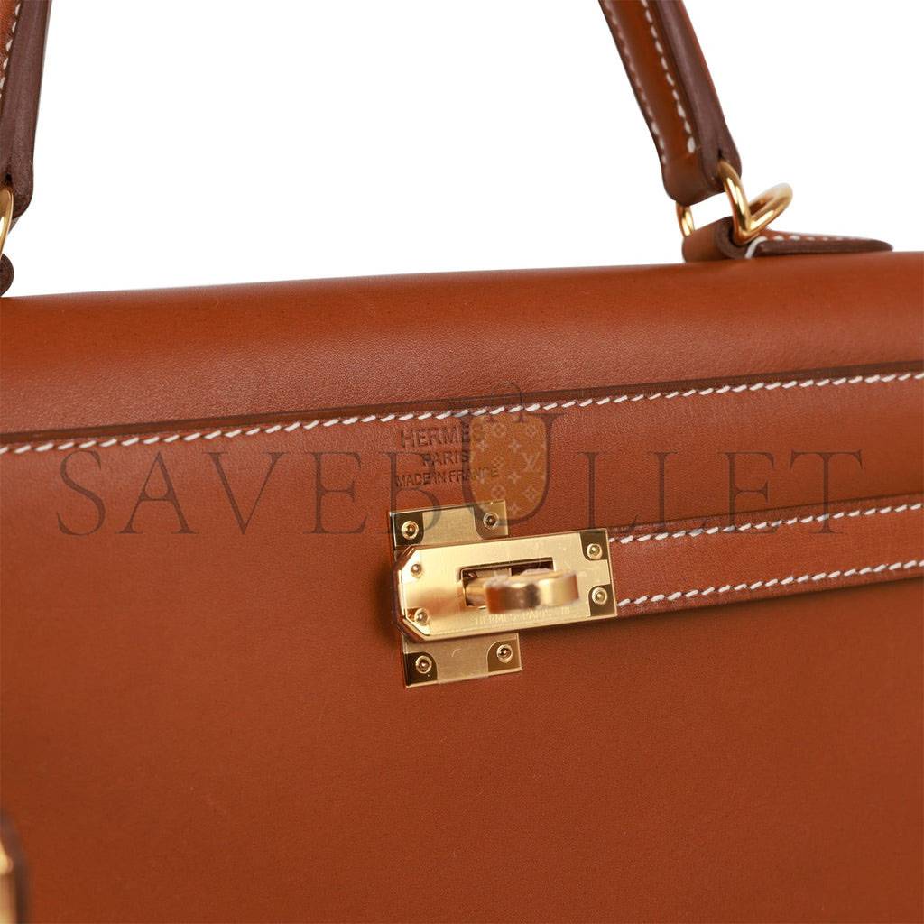 H**mes kelly sellier 25 fauve barenia gold hardware (25*17*7cm)