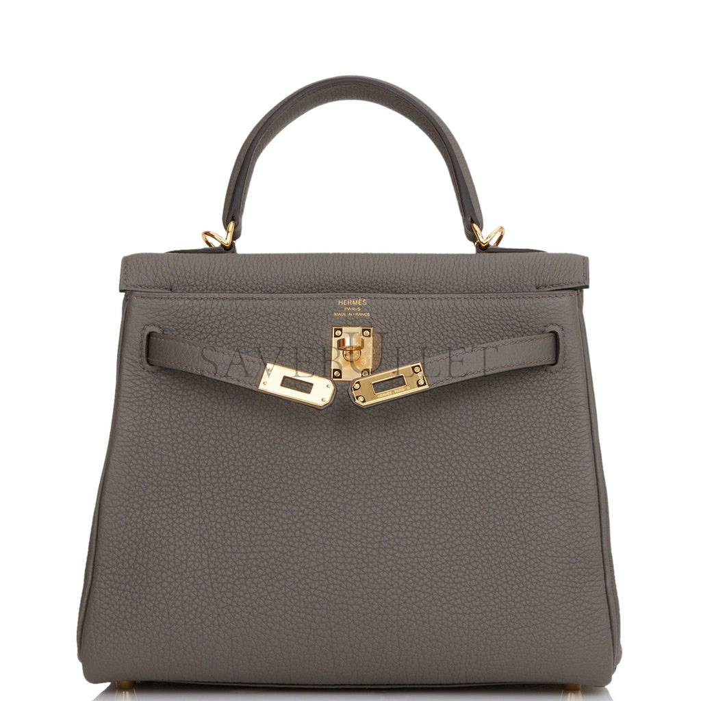 H**mes kelly retourne 25 etain togo gold hardware handmade (25*17*7cm)