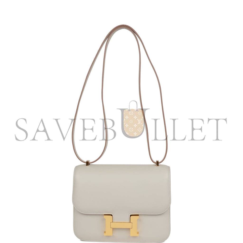 H**mes constance 18 gris perle swift gold hardware (18cm)