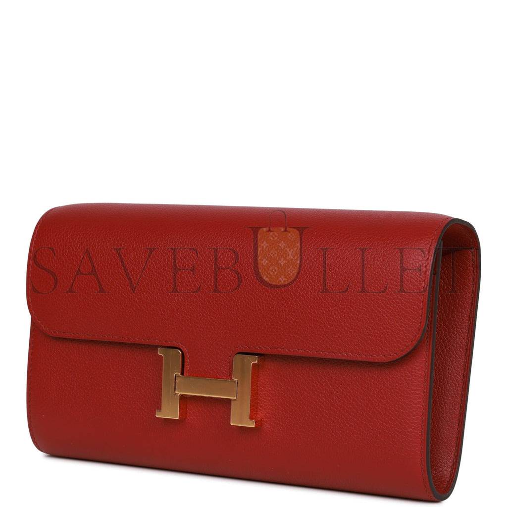 H**mes constance wallet to go rouge grenat evercolor gold hardware (8*4.5*1.5cm)