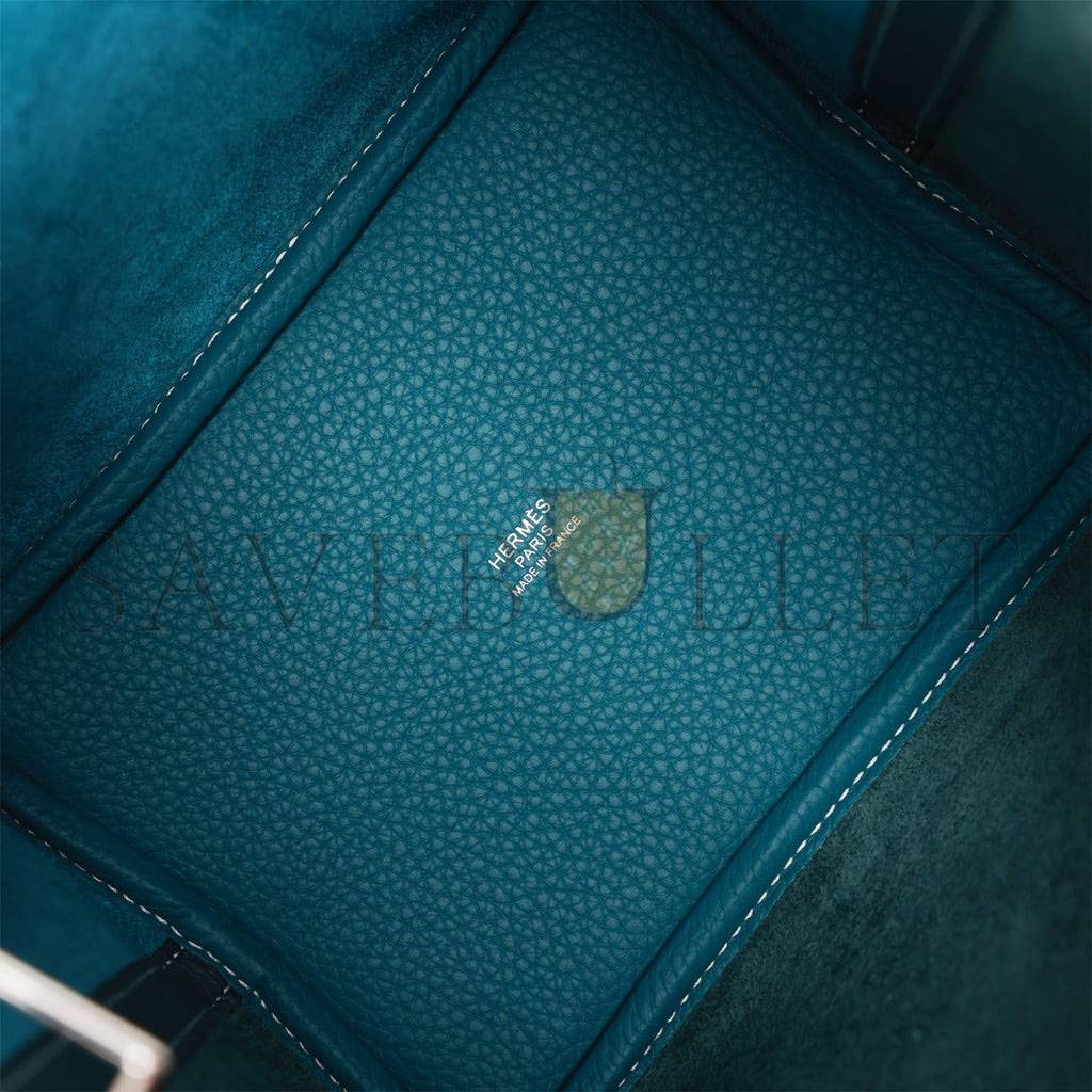 H**mes picotin lock 18 casaque vert cypress and vert bosphore palladium hardware(18*13*18cm)