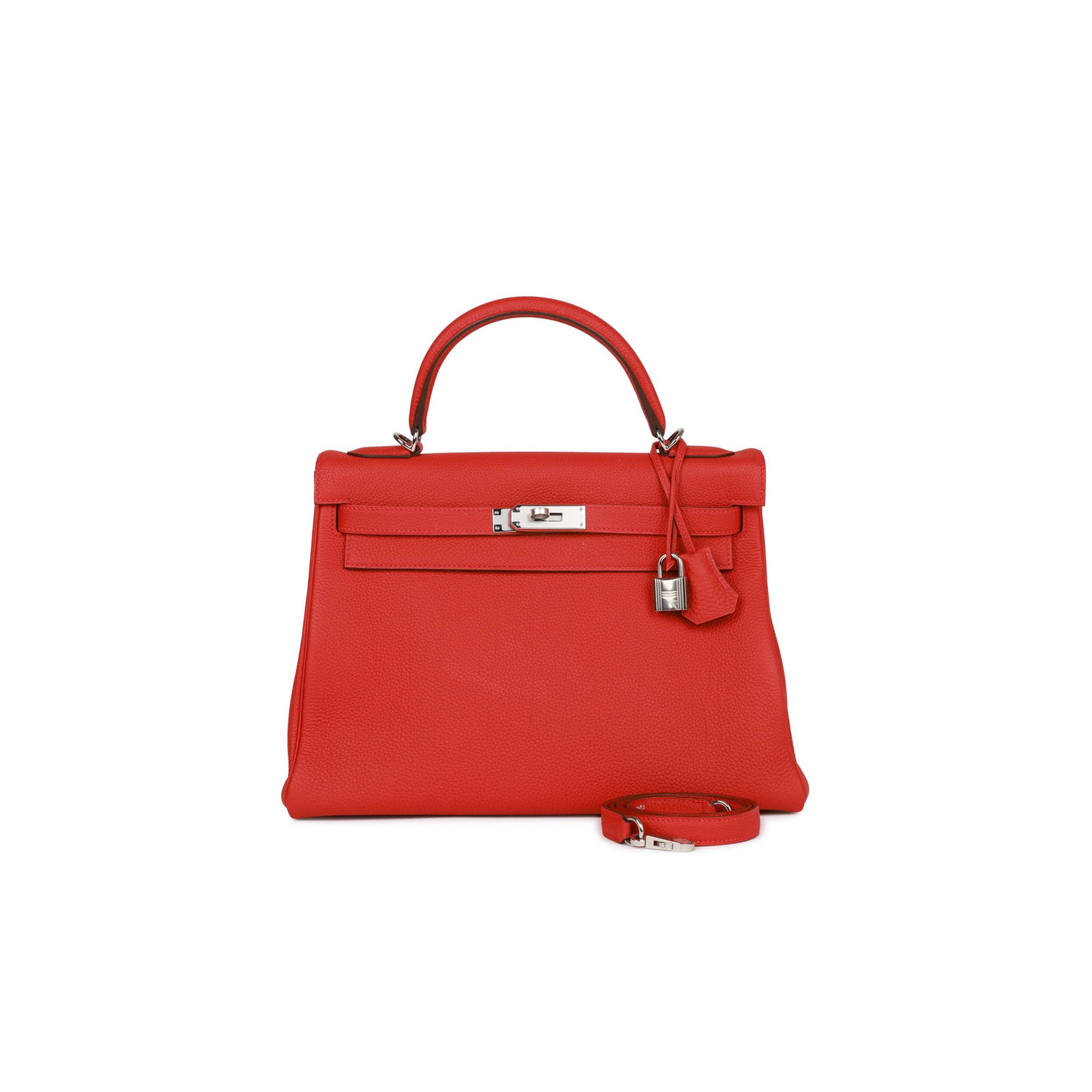 H**mes kelly retourne 32 geranium togo palladium hardware (32*23*10.5cm)