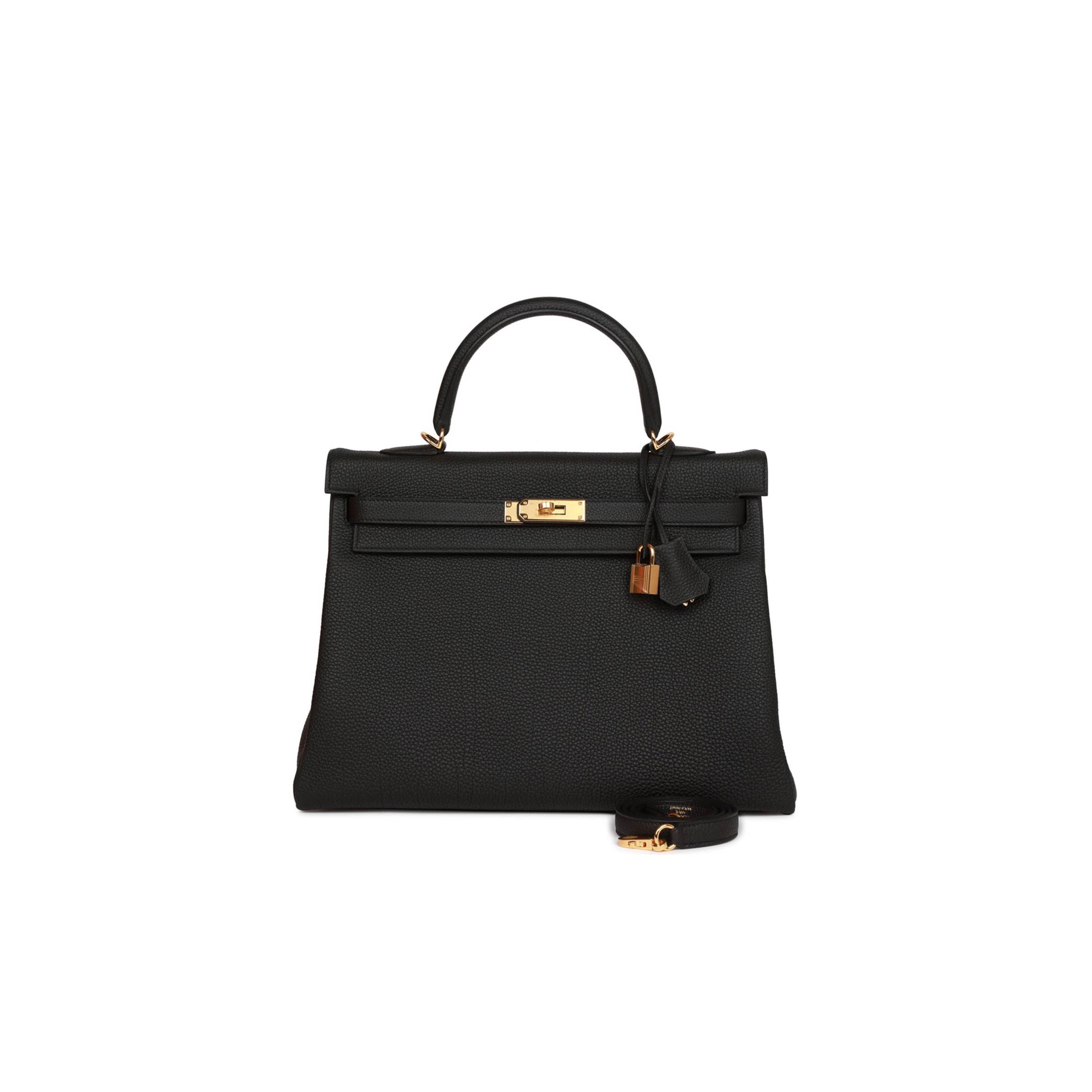 H**mes kelly retourne 35 black togo gold hardware (35*24*12cm)
