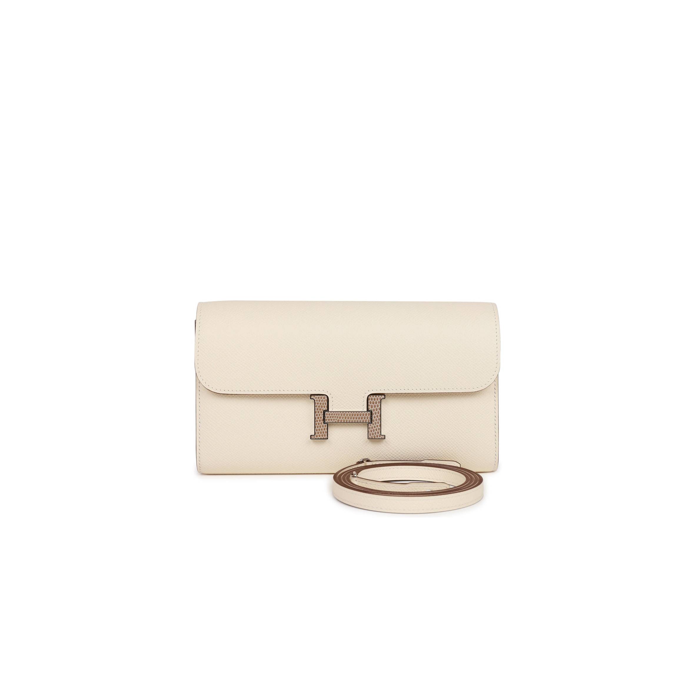 H**mes constance wallet to go nata epsom and lizard palladium hardware (22*11cm)